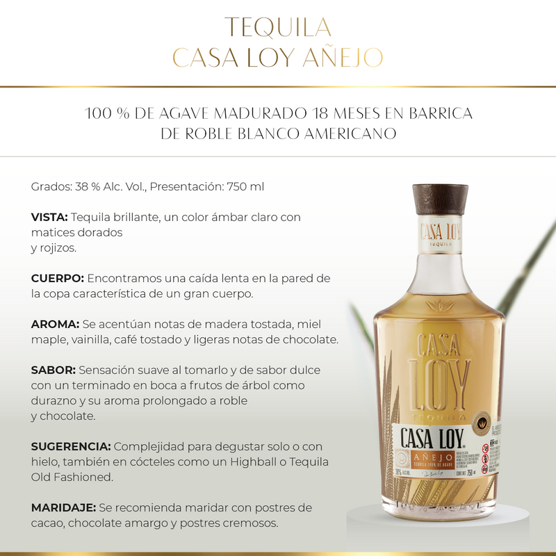 TEQUILA CASA LOY AÑEJO 750ML