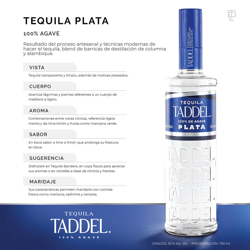 TEQUILA TADDEL PLATA 750ML