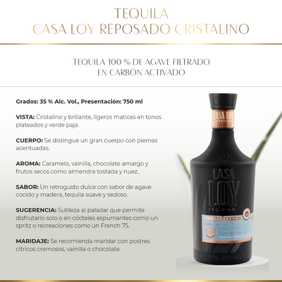 TEQUILA CASA LOY REPOSADO CRISTALINO 750ML