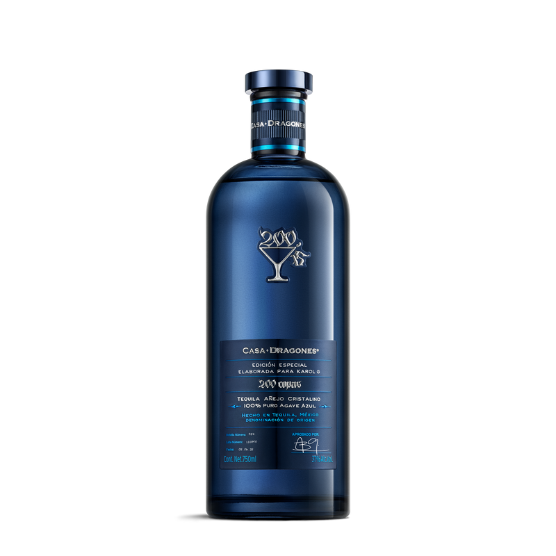 TEQUILA CASA DRAGONES AÑEJO CRISTALINO 200 COPAS 750ML