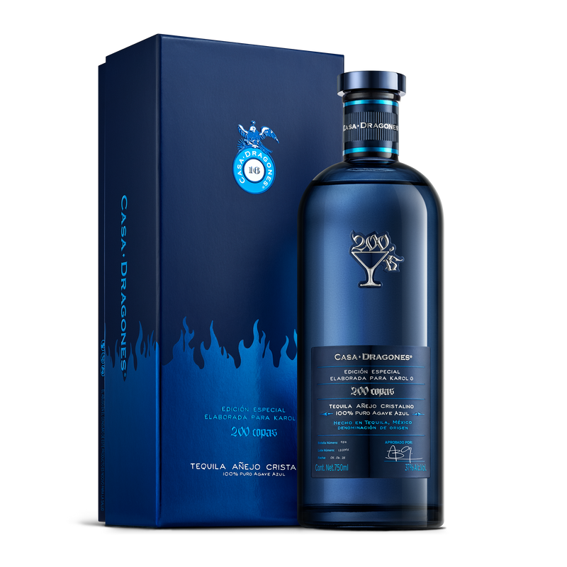 TEQUILA CASA DRAGONES AÑEJO CRISTALINO 200 COPAS 750ML