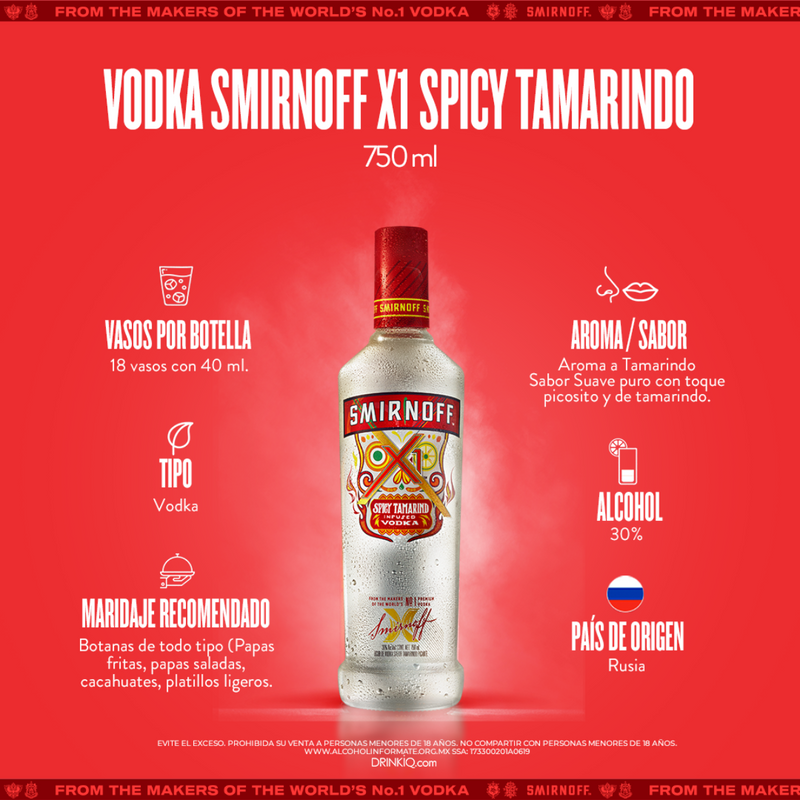 Vodka Smirnoff X1 Tamarindo 750 ml