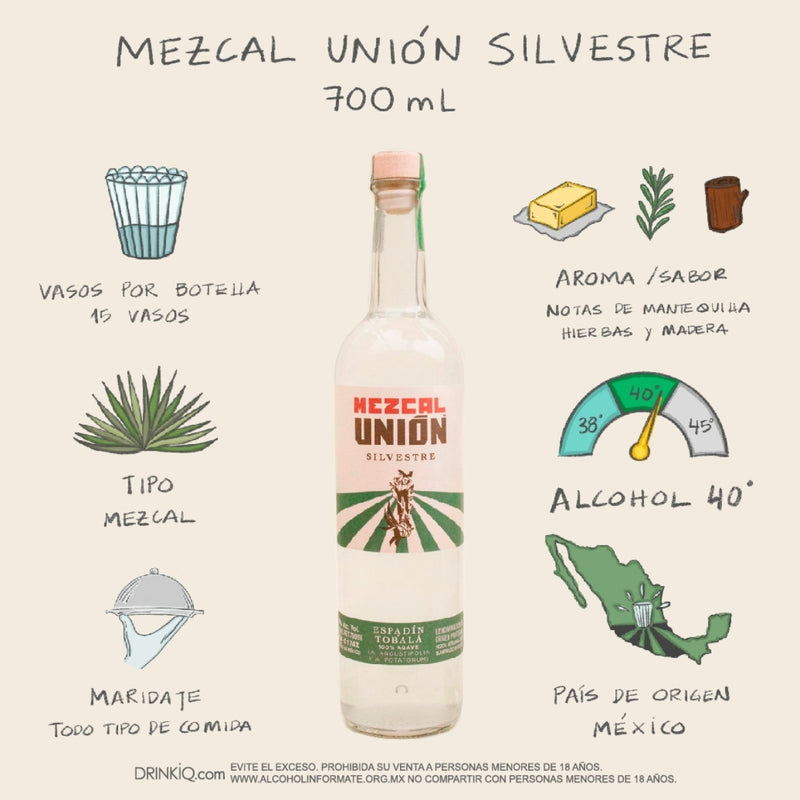 Mezcal Unión Silvestre Espadín Tobalá 700 ml