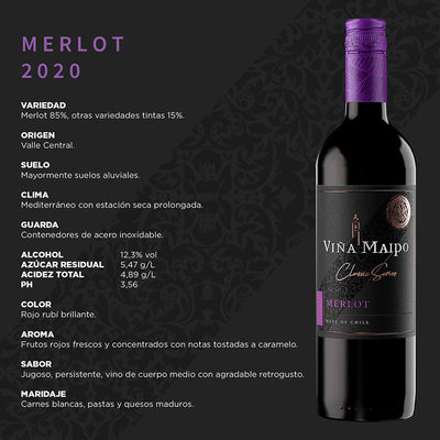 VINO TINTO VIÑA MAIPO MERLOT 750ML