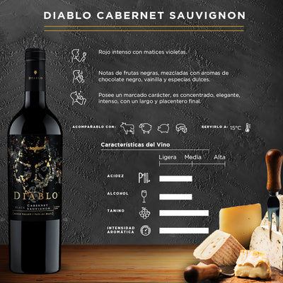 VINO TINTO DIABLO BLACK CABERNET SAUVIGNON 750 ML