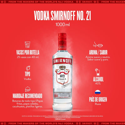 Vodka Smirnoff N°21 1000 ml