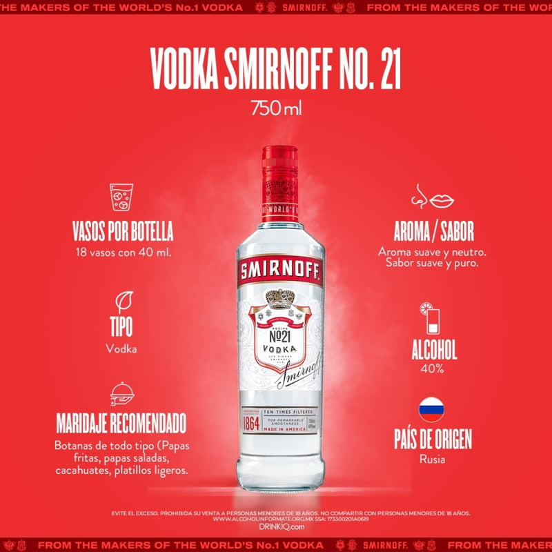 Vodka Smirnoff N°21 750 ml