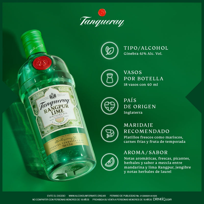 Ginebra Tanqueray Rangpur Lime Cítrica 750 ml