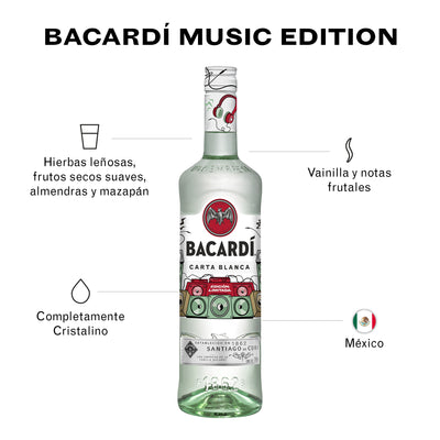 RON BACARDI CARTA BLANCA EDICIÓN MÚSICA 700ML