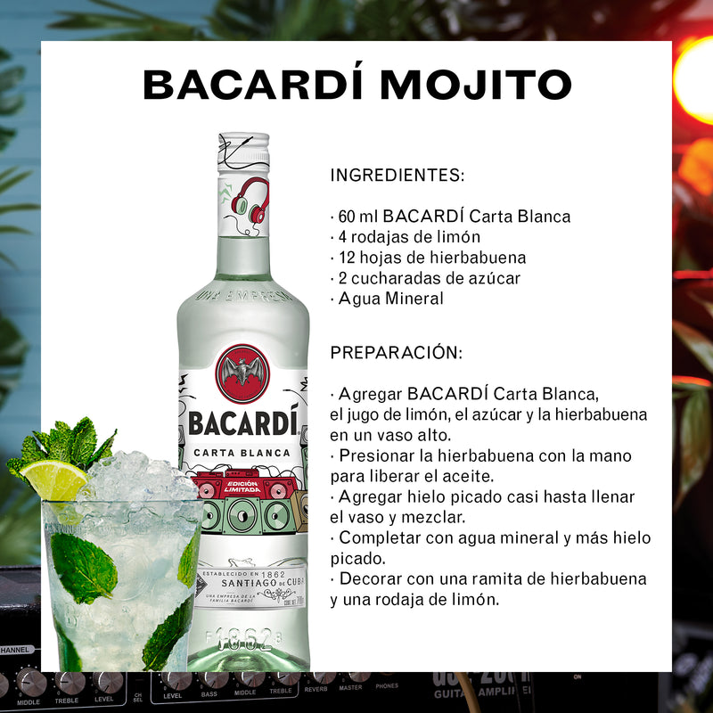 RON BACARDI CARTA BLANCA EDICIÓN MÚSICA 700ML