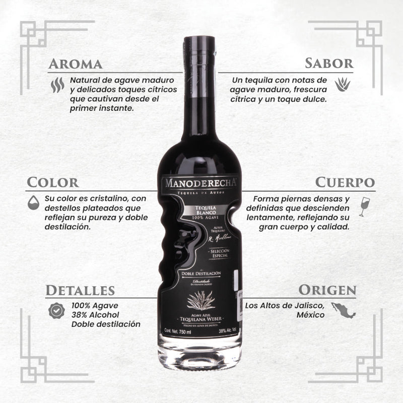 TEQUILA MANO DERECHA BLANCO 750ML