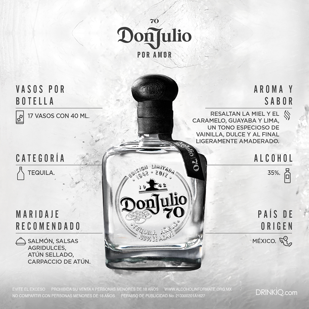 Tequila Don Julio 70 Cristalino 700 ml – Vinos América