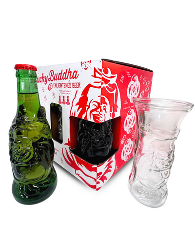 CERVEZA LUCKY BUDDHA 6 PIEZAS 330 ML + VASOS