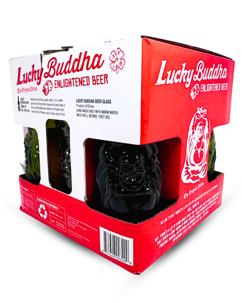 CERVEZA LUCKY BUDDHA 6 PIEZAS 330 ML + VASOS