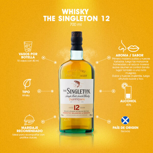 WHISKY SINGLETON 12  AÑOS OF DUFFTOWN 700ML