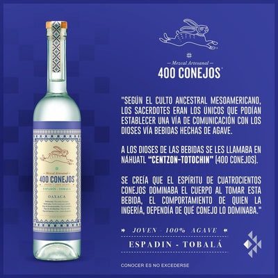 MEZCAL 400 CONEJOS ESPADIN TOBALA 750ML