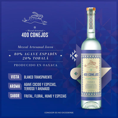 MEZCAL 400 CONEJOS ESPADIN TOBALA 750ML