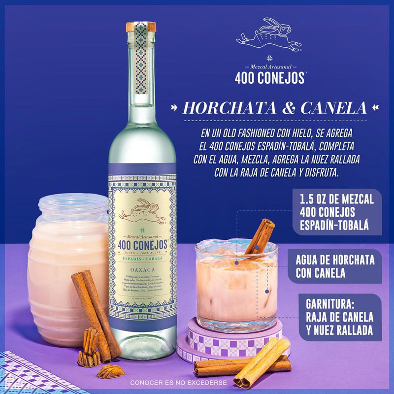 MEZCAL 400 CONEJOS ESPADIN TOBALA 750ML