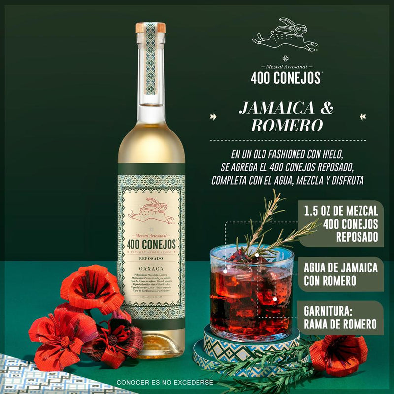 MEZCAL 400 CONEJOS  REPOSADO 750ML