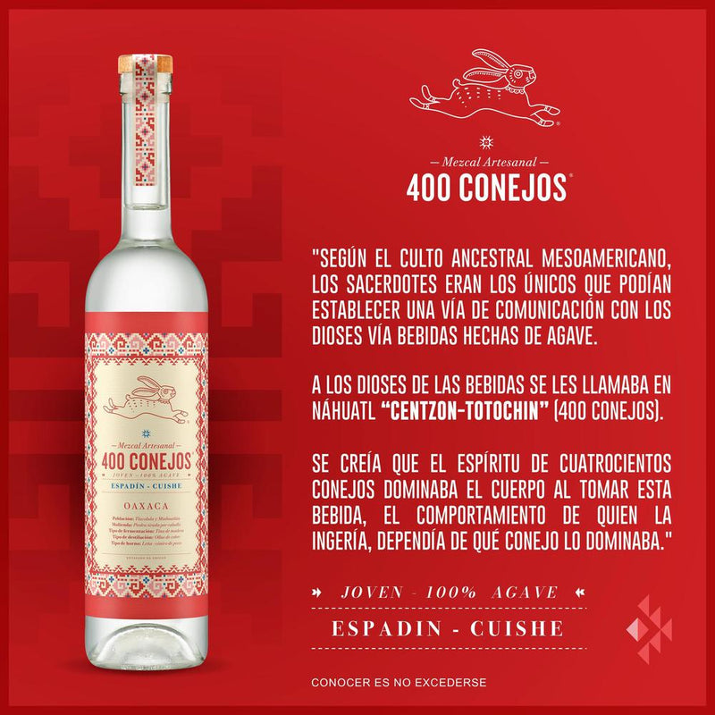 MEZCAL 400 CONEJOS ESPADIN-CUISHE 750ML