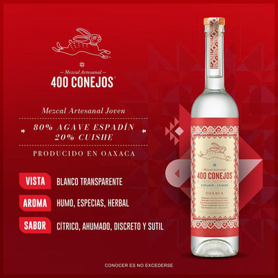 MEZCAL 400 CONEJOS ESPADIN-CUISHE 750ML