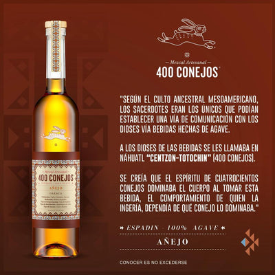 MEZCAL 400 CONEJOS  AÑEJO 750ML