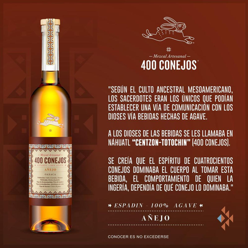 MEZCAL 400 CONEJOS  AÑEJO 750ML