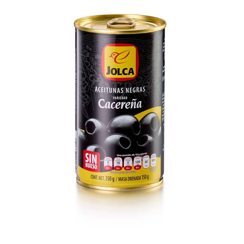 ACEITUNA NEGRA DESHUESADA JOLCA LT 350