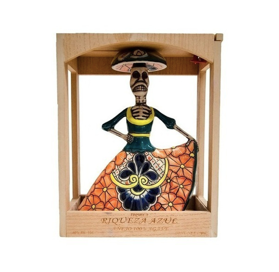 TEQUILA RIQUEZA AZUL CATRINA  AÑEJO 750ML