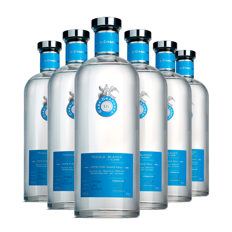 TEQUILA CASA DRAGONES BLANCO 750ML CON 6 BOTELLAS